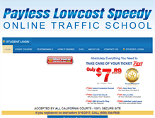 Tablet Screenshot of paylesslowcostspeedyonlinetrafficschool.com
